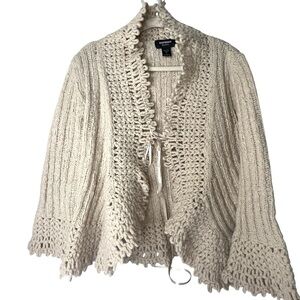 Express Women's Textured Cream Cardigan